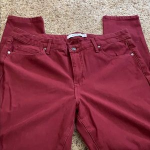 Burgundy jeans
